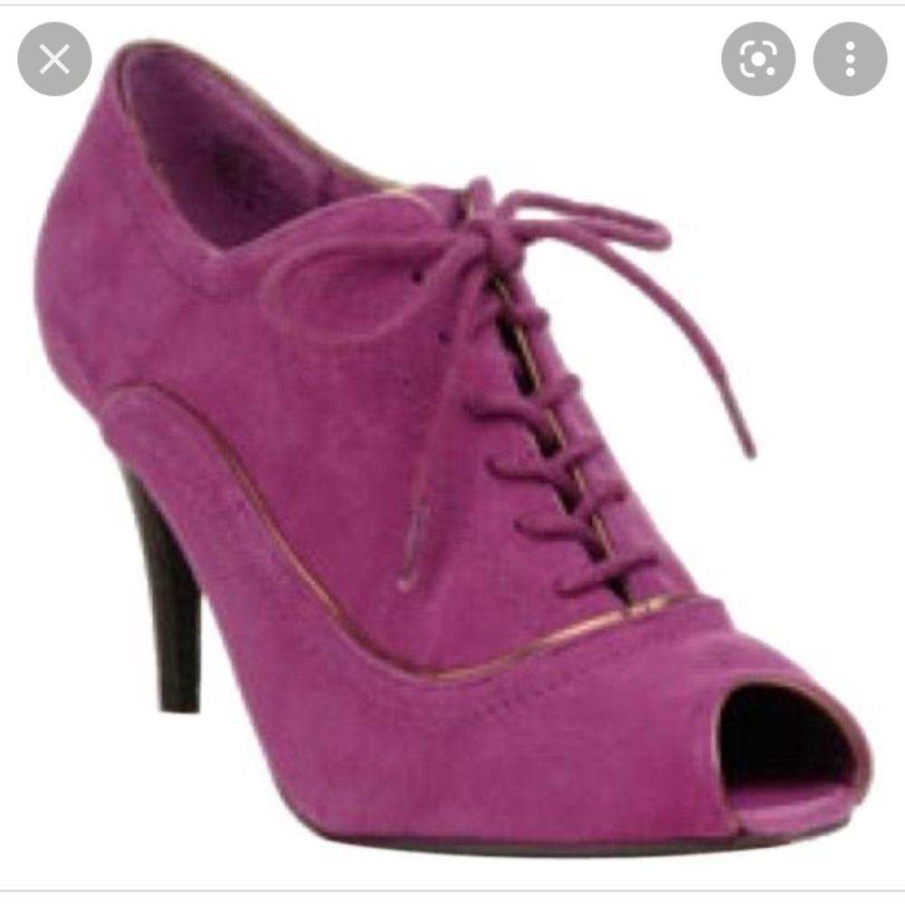 Chic Lace-Up Purple Peep-Toe Heels